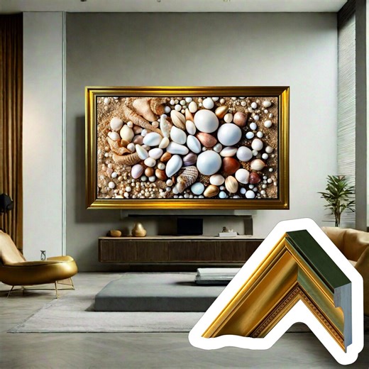 Golden TV Frame for Samsung the Frame: Handmade Italian Moulding - Etsy