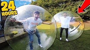 Spending 24 hours inside a bubble ball extreme challenge