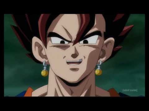 Goku and Vegeta fuse and become Vegito Blue Dragon Ball Super English Dub
