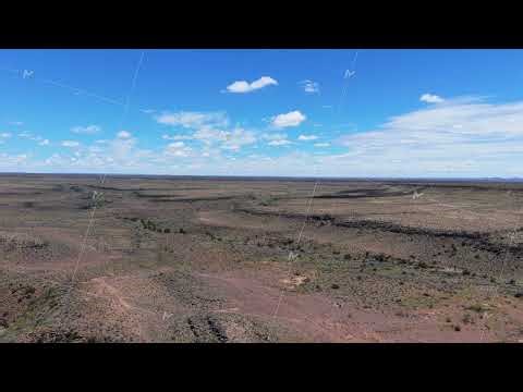 Vast and arid savanna landscape with scattered bushes in Namibia, showcasing immense and untouched
