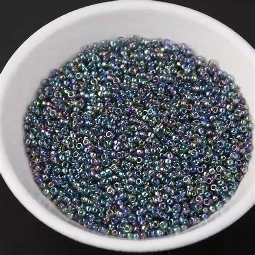 MIYUKI Round Rocailles Beads, Transparent Gray AB