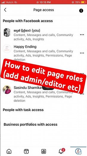 How to edit page roles (add admin/editor etc)📱 #facebook #tipsandtricks #tutorial #howto