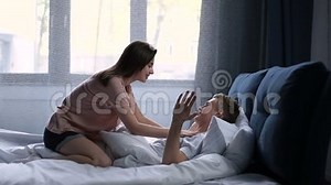 Sensual Couple in Love in Bed during Morning Stock Footage - Video of couple, happiness: 91528722