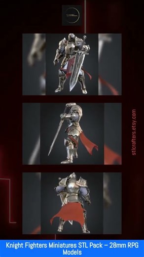 Knight Fighters Miniatures STL Pack – 28mm RPG Models