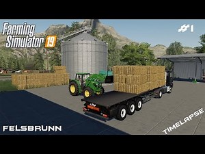 Baling a straw | Animals on Felsbrunn | Farming Simulator 19 | Episode 1