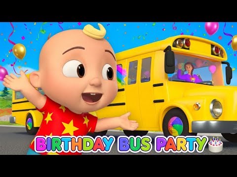 🎂 Wheels on the Birthday Bus 🚌 | Happy Birthday JJ Fun Kids Song 🎉🎶