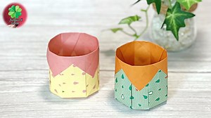 【折り紙】1枚でできる丸い筒型の箱　可愛い小物入れの折り方　origami Box　/ fukuoriroom – fukuoriroom