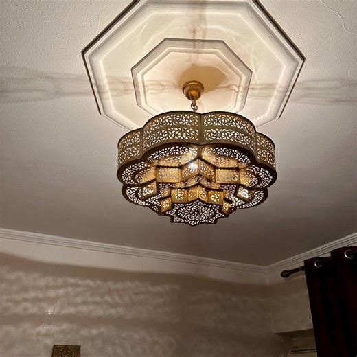 Moroccan Bronze Lantern, Brass Chandelier Lighting, Copper Decor Lamp . - Etsy