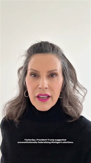 Any attempt by the federal government to take over Michigan elections should be seen for what it is—an attempt to take away your constitutional right to vote. It won't happen on my watch. | Governor Gretchen Whitmer