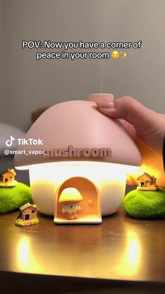 I always dreamed of having a humidifier like this 🥰. It not only keeps the air fresh and smelling amazing, but it's also super cute and looks like a Smurf house. Plus, it has beautiful lights, perfect for using as a nightlight.😴✨ #humidifier #smurf #nightlight #Smurf #freshair #smurfhouse #aromaoil #diffuser