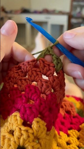 Fall-Inspired Granny Stitch Crochet 🍂 | Yarn Bee Comfy Classic #shorts