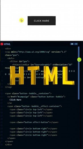 Gooey Bubble Button Animation | HTML CSS & JavaScript | #shorts