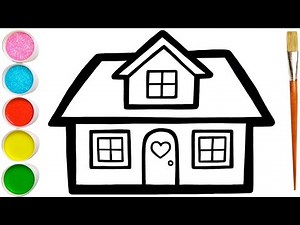 Drawing & Coloring of a House for Kids & Toddlers