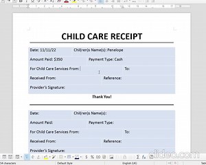 Childcare Receipt Form, Daycare Receipt Template. Printable/editable, Daycare Childcare Tax Receipt Form for Parents and Childcare Providers - Etsy