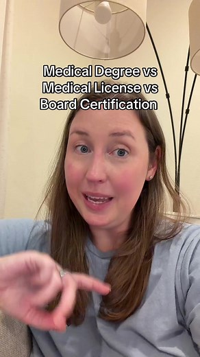 What is means to have a medical degree vs a medical license vs a board certification. #medicalschool #boardexams #medicallicense #womeninmedicine #doctorsoftiktok