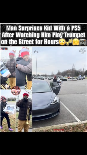 Raphousetv Hope🔥⚡🙏🏽 (RHTV) on Instagram: "Man Surprises Kid With an Audi RS5 After Watching Him Play Trumpet on the Street for Hours 🎺🚗"