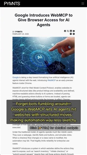 🧐👉 Google WebMCP: AI Agents Get Direct Web Action, Changing Automation Rules #QixNewsAI