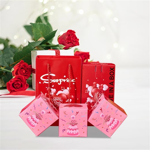 on Clearance Birthday Surprise Box Gift Box for Money, Happy Birthday Surprise Gift Box Explosion with Confetti, Seeroze Exploding Gift Box for Men Women Kids (12 Bounces, Birthday Cake)