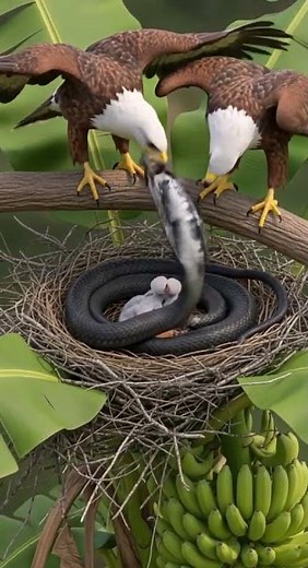 Eagles Eating Black Cobra | Birds | Animal Fight | wildlifeentertainment