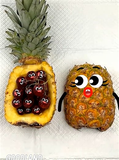 Goodland |There are grapes inside the pineapple 😂 #cartoon #doodles #animation #funny#creatorsearchinsights