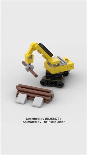 @LEGO Micro Log Loader Crane | 3D Animation Build