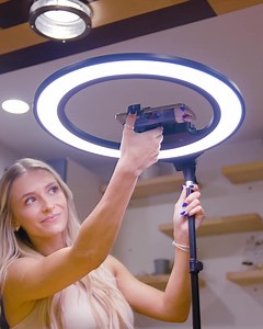 The only ring light as good as the content you'll create... 👀Easy-on-the-Eyes Lighting. 🚫🔌No Cords. No Cables. 🕹Remote Controlled. 🔋Built in Phone Charger" | Lume Cube
