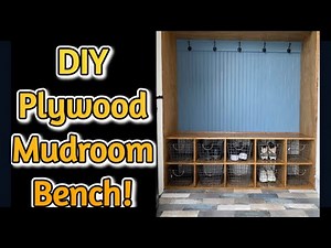 DIY Plywood Mudroom Bench with Cubbies