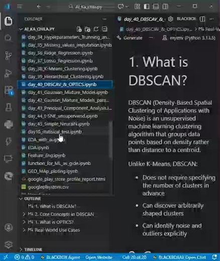 DBSCAN algorithms for unsupervised Machines learning and clastring method #python #datascience #dataanalytics #viral #fyp