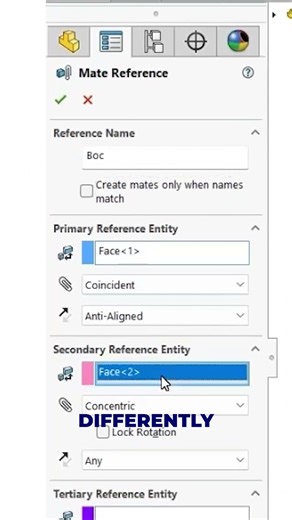 SOLIDWORKS Tip: Use Named Mate References for Faster Assembly Placement #shorts