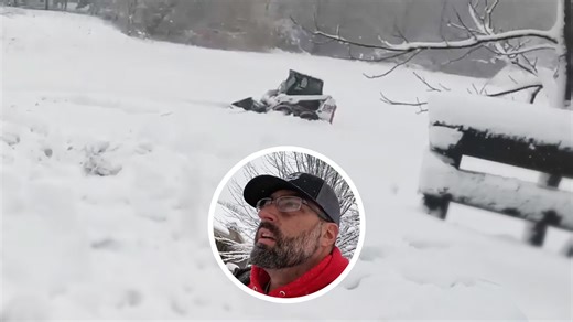 Clearing fresh snow with a winter plow