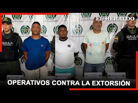 Continúan operativos contra la extorsión caen tres presuntos integrantes de los ‘Pepes’ y ‘Costeños’