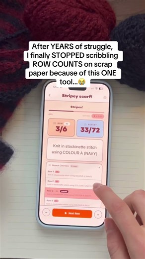 Row counting shouldn’t be a memory game 😅 try LooseLoop row counter! #knitting #knit