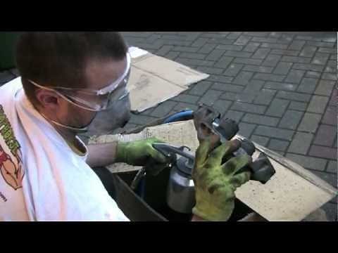 Sandblasting a 4-Pot Caliper