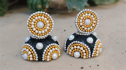 DIY elegant silk thread jhumka tutorial