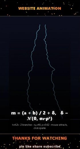 Electric Arc — Fractal Sparks Seeking Ground (JavaScript Canvas) #Shorts