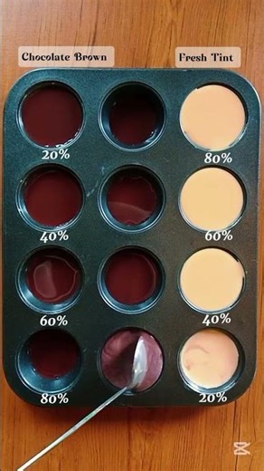 Soft Contrast: The Blend of Chocolate Brown × Fresh Tint 🍫🎨#colormixing #colorpalette #colormixings