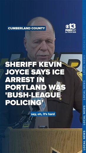 WATCH: Cumberland County Sheriff Kevin Joyce says an arrest conducted by ICE in Portland was "bush-league policing." STORY: https://bit.ly/45ZZFFl | WGME CBS 13 News, Portland