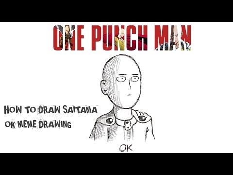 How to draw Saitama | ok meme drawing || ONE PUNCH MAN 👊