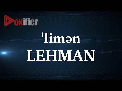 How to Pronunce Lehman in English - Voxifier.com