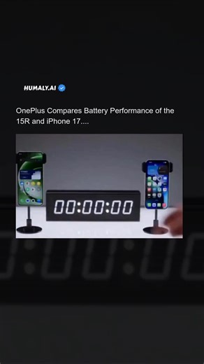Irfan | Tech & AI Explorer on Instagram: "OnePlus just challenged Apple with a real-world battery test 🔋📱 The OnePlus 15R was put head-to-head against the iPhone 17 in a side-by-side comparison focused on actual daily use — video playback, social media scrolling, multitasking, and background app behavior. Instead of lab benchmarks, the test highlighted battery optimization, charging speed, and endurance under real conditions, where users actually feel the difference. The results sparked debate