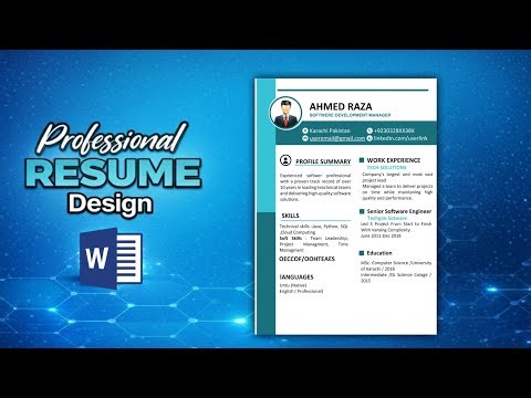 Professional Resume for Job | CV Design In MS Word Easy Tutorial