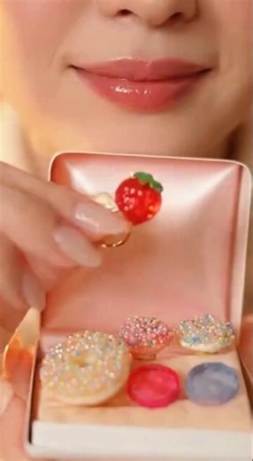ASMR - Breakfast in a Jewelry Box 💍🍩🌞 #asmr #eating #mukbang #eatingshow