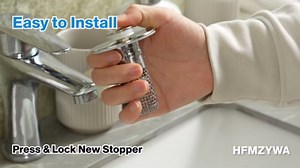 Bathroom Sink Drain Strainer, Pop-Up Bathroom Sink Stopper with Removable Stainless Steel Hair Catcher Basket, Universal Fit for US Bathroom Sinks, Showers & Floor Drains (4pcs)