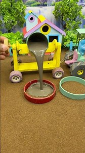 😱 Real Working Mini Tractor Making Cement Pillar | Amazing DIY Construction Machine 🚜#shorts