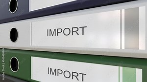 Office binders with Import and Export tags