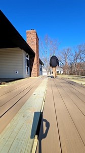 Stocking @timbertech #azek Advanced PVC decking in the Weathered Teak color for this curved deck. #deckbuilding101 #decking #curveddeck #builder | Deck Building 101