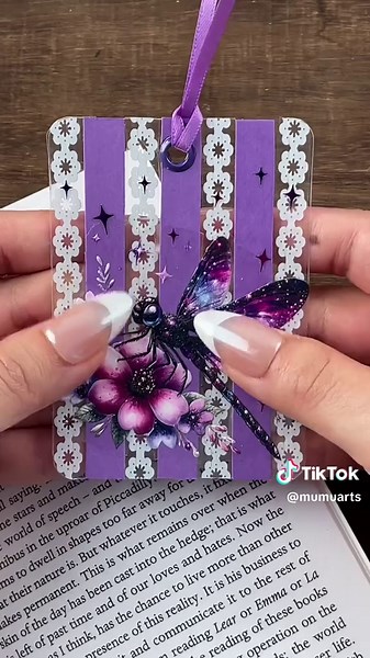 DIY ATC bookmark💜 All supplies are in my bio linked store#goodiesforsoul #mumuarts #asmr #diy #satisfying #creativity #atc #crafting #art #bookmark #diygift #gift