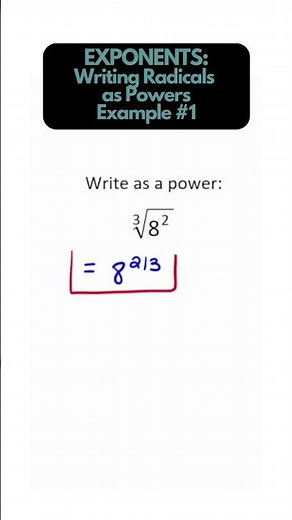 RADICALS - Converting from a radical to a power, example 1 #maths #algebra #radical #exponents