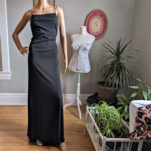 Vintage 90s Cache Black Formal Prom Gown Maxi Dress Size 12 - Etsy Australia