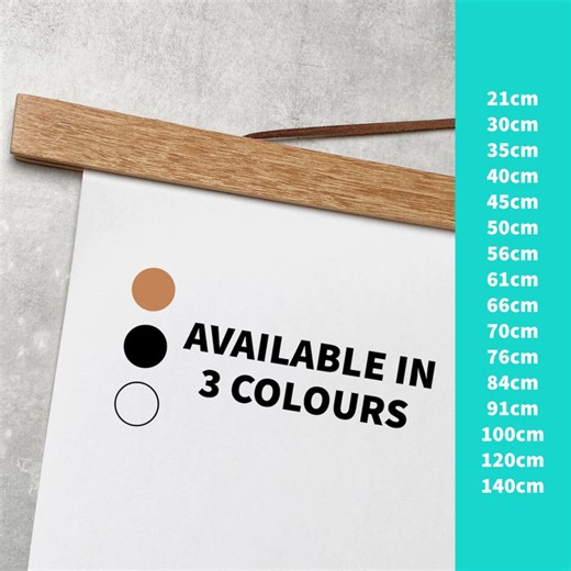 Magnetic Wooden Poster Hangers | Multiple Sizes | Natural Teak, Black & White | Artwork Display | UK - Etsy Australia